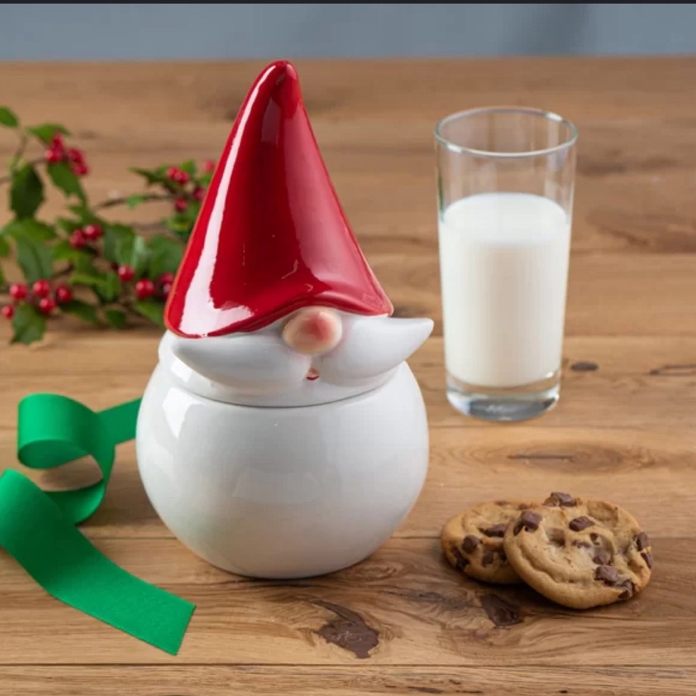 Christmas Ceramic Red Hat
Gnome Canister and Cookie Jar
